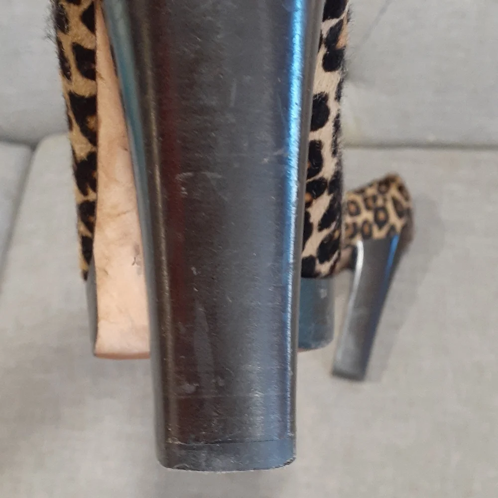 Micheal Michael Kors leopard open toe slipon  heel shoe size 7.5M - Picture 9 of 12